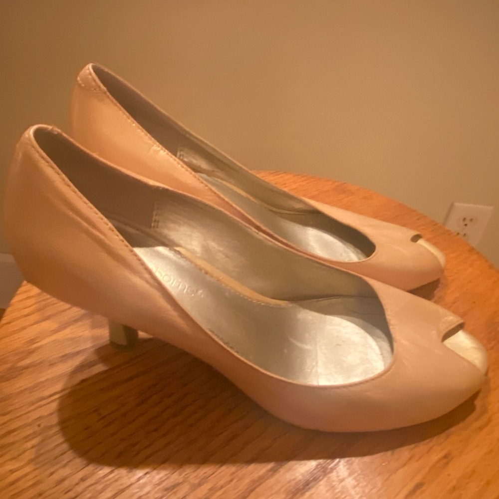 Classic Nude Peep-Toe Heels | Liz Claiborne Size 8.5